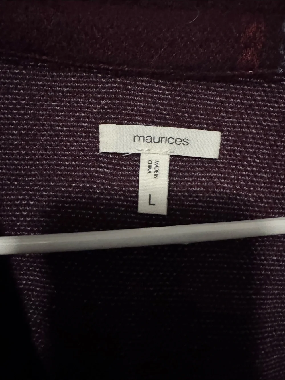 Maurices Burgundy Plaid Shacket